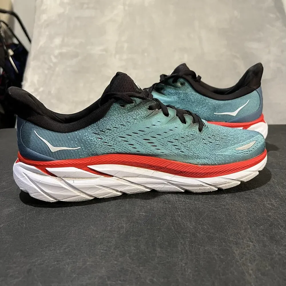 Hoka One One Clifton 8 Shoes Mens Size 11 D Real Teal Running Sneakers